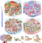 4 Sets Diy 3D House Scene Stickers - Forest, Deep Sea, Paradise Garden, Island. Fixed Price $14.51.
