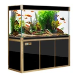 145 Gallon Tempered Glass Aquarium Black With Gold. Fixed Price $2429.10.