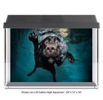 Under Water Dog Polyester Fish Tank Glass Drop Aquarium Background New. Fixed Price $31.50.