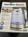 Hamilton Beach Double Wall Glass 7-CUP Kettle Led 1.7 Liters Lightly Used. Fixed Price $39.95.