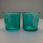 Set Of 2 Luminarc 500 Ml Aqua Teal Glass Rocks Old Fashion France Vtg 10 Panel. Fixed Price $32.84.