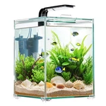 Uimoso 5 Gal Glass Aquarium Self Cleaning Fish Tank Kit Led Light 3 Color Smart. Fixed Price $49.99.
