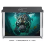 Eye Glowing Scary Tiger Polyester Fish Tank Glass Backdrop Aquarium Background. Fixed Price $33.20.