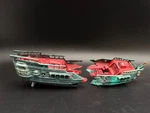 Vintage 1975 Penn Plax Aquarium Shipwreck Pirate 2PC Fish Tank Decor. Fixed Price $24.99.