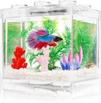 Small Betta Fish Tank, Aquarium Kit With Led Lighting, 0.6 Gallon Stackable. Fixed Price $44.97.